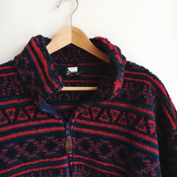 Vintage Jackets & Blazers - Vintage red and blue oversized fleece